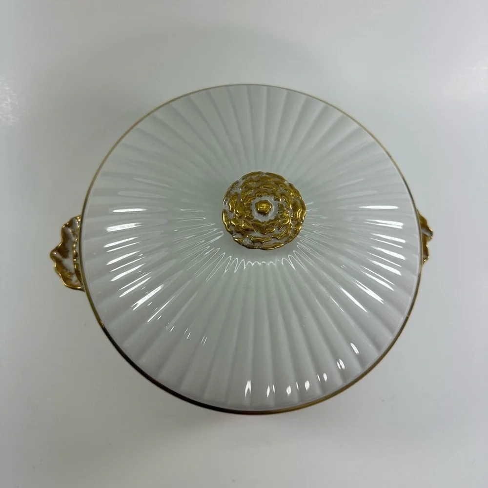 Vintage Mid Century Shafford Golden Heirloom  8” Covered Casserole Bowl Japan